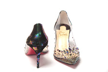 Load image into Gallery viewer, Christian Louboutin Black Pearlescent Heel Pvc Spikes Sandal
