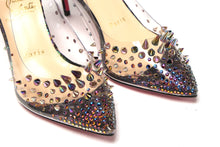 Load image into Gallery viewer, Christian Louboutin Black Pearlescent Heel Pvc Spikes Sandal
