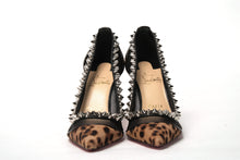 Load image into Gallery viewer, Christian Louboutin Brown Silver Leopard  Nappa And Mesh Studded High Heels Pumps
