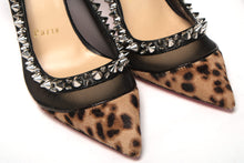 Load image into Gallery viewer, Christian Louboutin Brown Silver Leopard  Nappa And Mesh Studded High Heels Pumps
