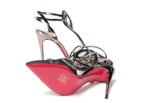 Load image into Gallery viewer, Christian Louboutin Black Crystal And Leather Strappy High Heel Sandal
