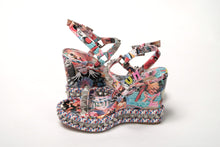 Load image into Gallery viewer, Christian Louboutin Multicolor Pyraclou 110 Patent High Heel Wedge
