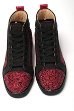 Load image into Gallery viewer, Christian Louboutin Red Black Louis Junior Spikes  Sneaker Shoes
