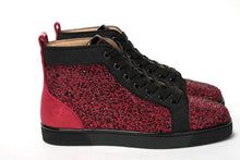 Load image into Gallery viewer, Christian Louboutin Red Black Louis Junior Spikes  Sneaker Shoes
