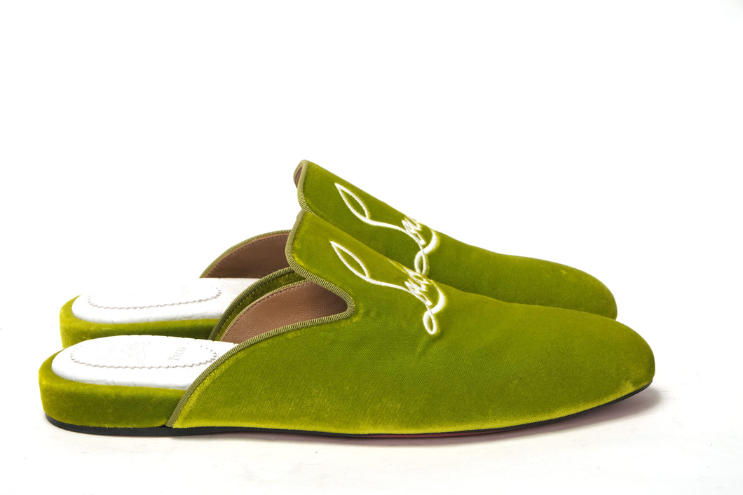 Christian Louboutin Bourgeon Lime Navy Coolito Flat Shoes