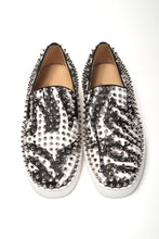 Load image into Gallery viewer, Christian Louboutin White Black Sv Roller Boat Flat Shoes
