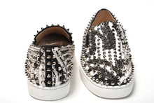 Load image into Gallery viewer, Christian Louboutin White Black Sv Roller Boat Flat Shoes
