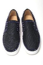 Load image into Gallery viewer, Christian Louboutin Navy/Electro Met Pik Boat Flat Shoes
