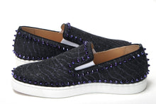 Load image into Gallery viewer, Christian Louboutin Navy/Electro Met Pik Boat Flat Shoes
