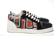 Load image into Gallery viewer, Christian Louboutin Black Multi/Marine Mat Louis Junior Spikes Shoes
