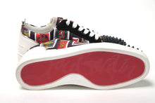 Load image into Gallery viewer, Christian Louboutin Black Multi/Marine Mat Louis Junior Spikes Shoes
