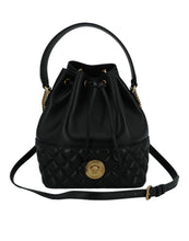 Load image into Gallery viewer, Versace Elegant Black Leather Medusa Bucket Shoulder Bag
