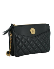 Load image into Gallery viewer, Versace Elegant Black Lamb Leather Crossbody Pouch
