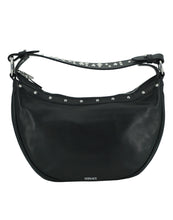 Load image into Gallery viewer, Versace Elegant Black Leather Hobo Shoulder Bag
