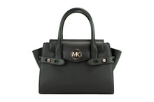 Load image into Gallery viewer, Michael Kors Carmen Medium Black Gold Saffiano Leather Satchel Handbag Purse Bag
