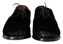 Load image into Gallery viewer, Dolce &amp; Gabbana Elegant Black Velvet Derby Shoes
