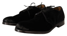 Load image into Gallery viewer, Dolce &amp; Gabbana Elegant Black Velvet Derby Shoes
