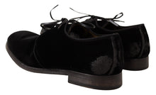 Load image into Gallery viewer, Dolce &amp; Gabbana Elegant Black Velvet Derby Shoes
