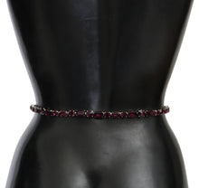 Load image into Gallery viewer, Dolce &amp; Gabbana Crystal-Embellished Purple Leather Belt
