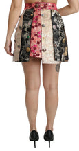 Load image into Gallery viewer, Dolce &amp; Gabbana Multicolor Floral Jacquard Crystal Skirt
