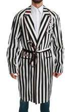 Load image into Gallery viewer, Dolce &amp; Gabbana Elegant Belted Robe Nightgown in Black &amp; White
