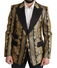 Load image into Gallery viewer, Dolce &amp; Gabbana Black Gold Jacquard Single Breasted Blazer
