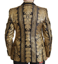 Load image into Gallery viewer, Dolce &amp; Gabbana Black Gold Jacquard Single Breasted Blazer
