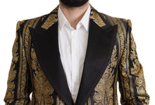 Load image into Gallery viewer, Dolce &amp; Gabbana Black Gold Jacquard Single Breasted Blazer
