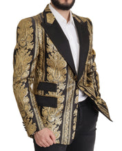 Load image into Gallery viewer, Dolce &amp; Gabbana Black Gold Jacquard Single Breasted Blazer

