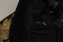 Load image into Gallery viewer, Dolce &amp; Gabbana Black Gold Jacquard Single Breasted Blazer
