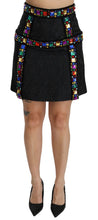 Load image into Gallery viewer, Dolce &amp; Gabbana Elegant High-Waist Embellished Black Skirt
