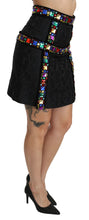 Load image into Gallery viewer, Dolce &amp; Gabbana Elegant High-Waist Embellished Black Skirt
