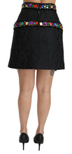 Load image into Gallery viewer, Dolce &amp; Gabbana Elegant High-Waist Embellished Black Skirt
