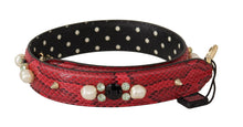 Load image into Gallery viewer, Dolce &amp; Gabbana Red Python Leather Crystals Reversible Shoulder Strap
