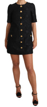 Load image into Gallery viewer, Dolce &amp; Gabbana Elegant Black Button Embellished Mini Dress
