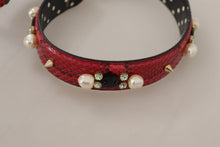 Load image into Gallery viewer, Dolce &amp; Gabbana Red Python Leather Crystals Reversible Shoulder Strap
