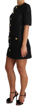 Load image into Gallery viewer, Dolce &amp; Gabbana Elegant Black Button Embellished Mini Dress
