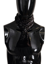 Load image into Gallery viewer, Dolce &amp; Gabbana Brown Velvet Geometric Shawl Fringe Neck Wrap Scarf
