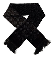 Load image into Gallery viewer, Dolce &amp; Gabbana Brown Velvet Geometric Shawl Fringe Neck Wrap Scarf
