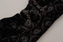 Load image into Gallery viewer, Dolce &amp; Gabbana Brown Velvet Geometric Shawl Fringe Neck Wrap Scarf
