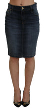 Load image into Gallery viewer, Fiorucci Chic Mid Waist Dark Blue Denim Skirt
