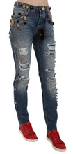 Load image into Gallery viewer, Dolce &amp; Gabbana Crystal Embellished Luxury Denim Jeans
