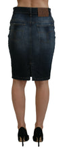 Load image into Gallery viewer, Fiorucci Chic Mid Waist Dark Blue Denim Skirt
