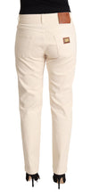 Load image into Gallery viewer, Dolce &amp; Gabbana Chic White Skinny Boyfriend Jeans with Logo Plaque
