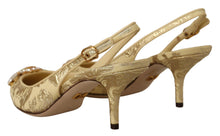 Load image into Gallery viewer, Dolce &amp; Gabbana Gleaming Gold Crystal Slingback Heels
