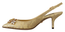 Load image into Gallery viewer, Dolce &amp; Gabbana Gleaming Gold Crystal Slingback Heels
