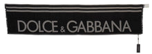 Load image into Gallery viewer, Dolce &amp; Gabbana Black Gray Cotton Modal Jacquard Logo Wrap Scarf
