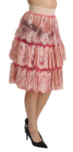 Load image into Gallery viewer, Dolce &amp; Gabbana Elegant Pink Lace High-Waist Skirt
