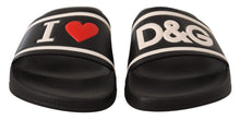 Load image into Gallery viewer, Dolce &amp; Gabbana Elegant Black Leather Slide Sandals for Her
