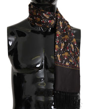 Load image into Gallery viewer, Dolce &amp; Gabbana Elegant Brown Silk Musicians Print Scarf
